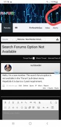 Search Forums Option Not Available